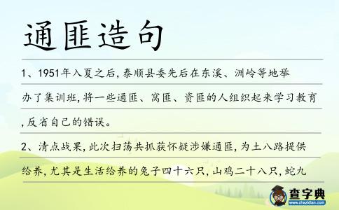 通匪造句