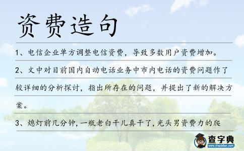 資費(fèi)造句