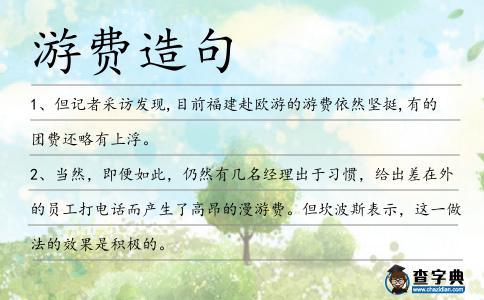 游費(fèi)造句