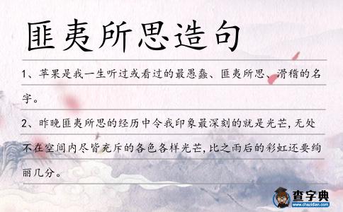 匪夷所思造句