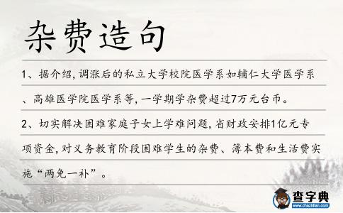 雜費造句