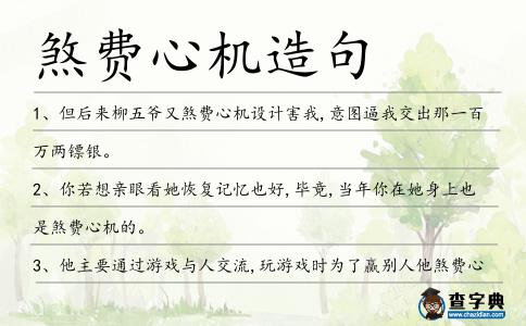 煞費心機造句