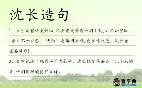 沈長造句