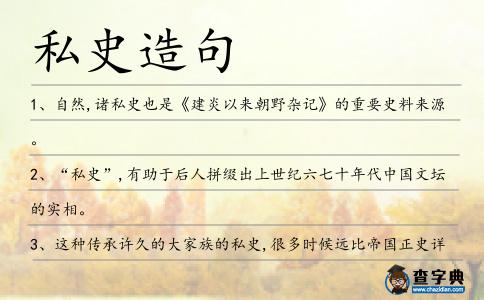 私史造句