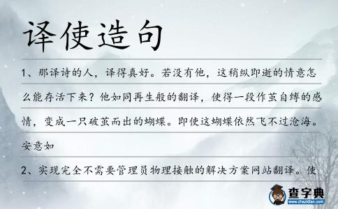 譯使造句