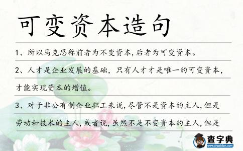 可變資本造句