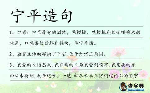 寧平造句