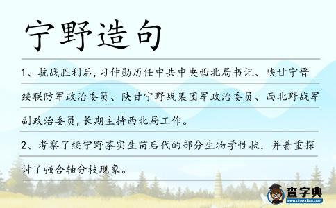 寧野造句