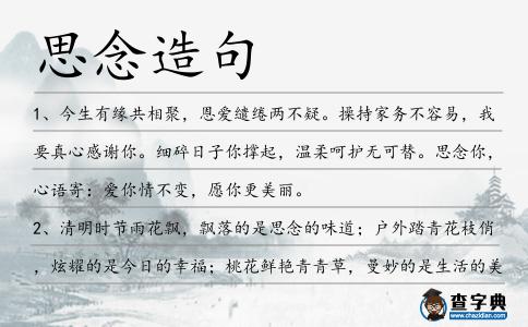 思念造句