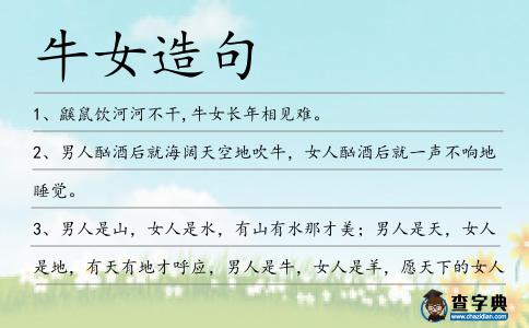 牛女造句