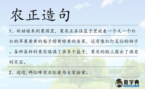 農正造句