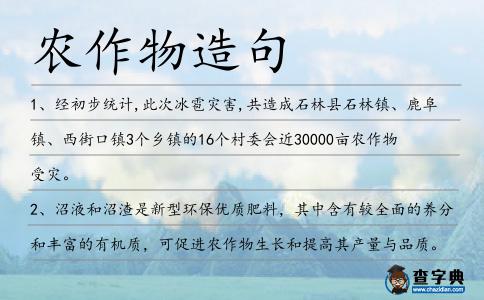 農(nóng)作物造句