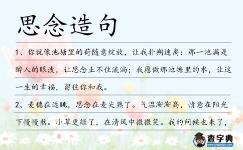 思念造句