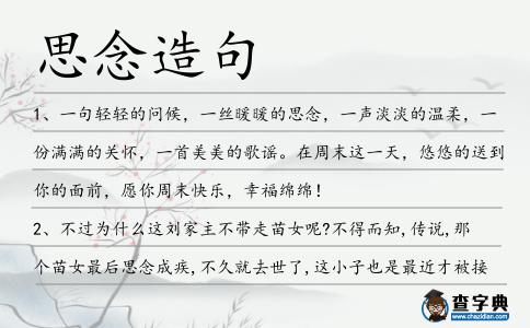 思念造句