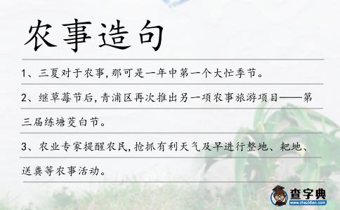 農(nóng)事造句