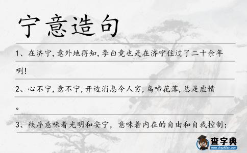 寧意造句