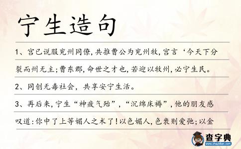 寧生造句