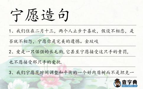 寧愿造句