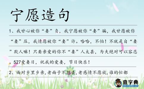 寧愿造句