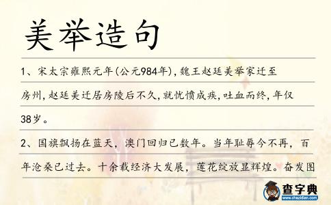 美舉造句