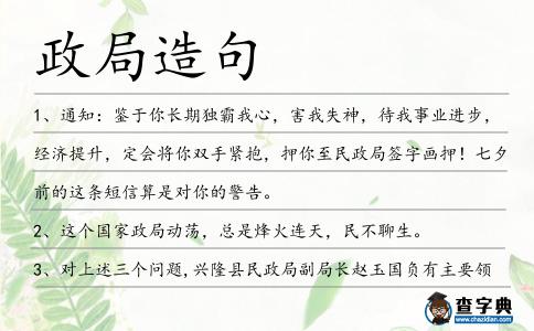 政局造句
