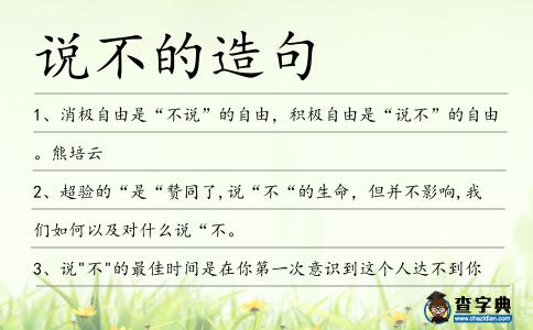 說不的造句