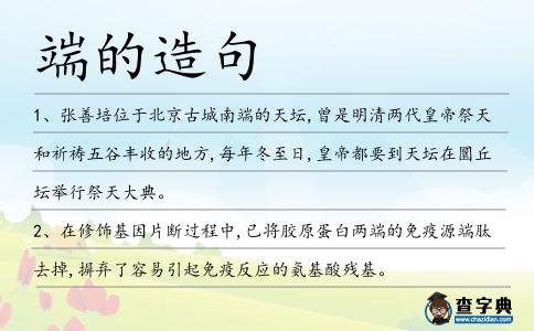 端的造句