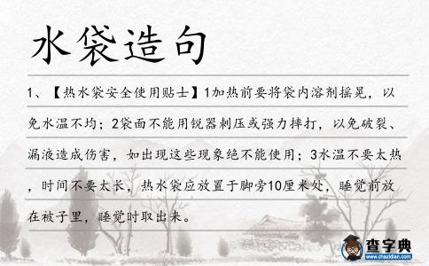 水袋造句
