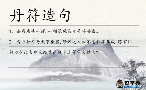 丹符造句
