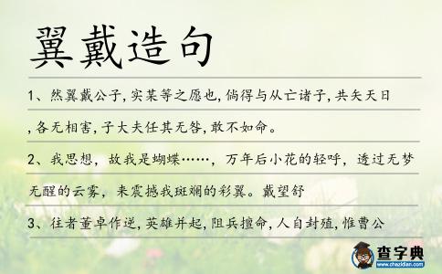 翼戴造句