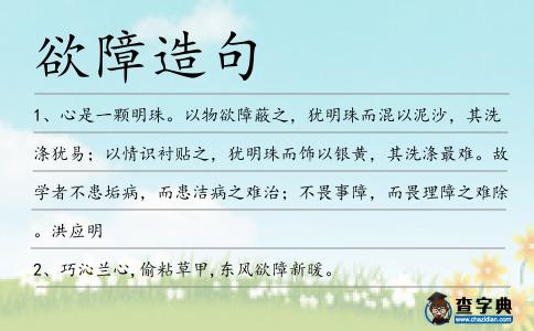 欲障造句