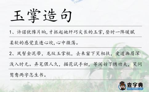 玉掌造句