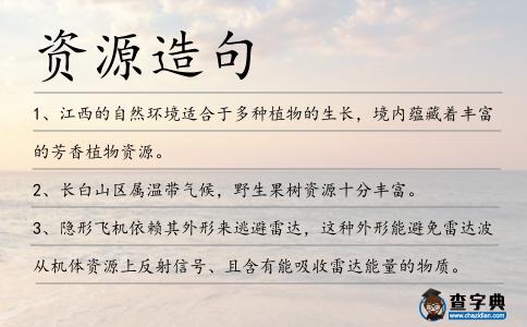 資源造句