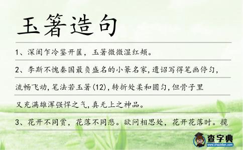 玉箸造句