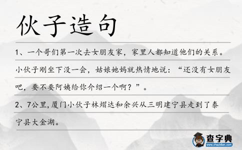 伙子造句