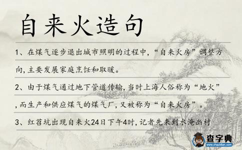 自來火造句