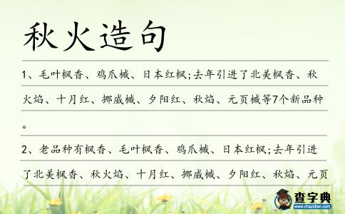 秋火造句