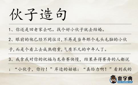 伙子造句