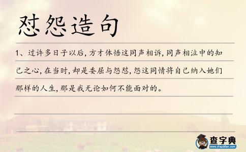 懟怨造句