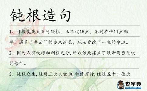 鈍根造句