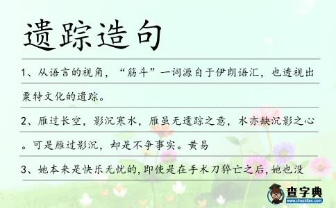 遺蹤造句