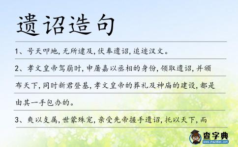 遺詔造句