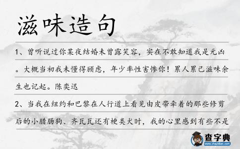 滋味造句