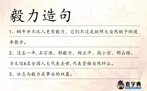 毅力造句