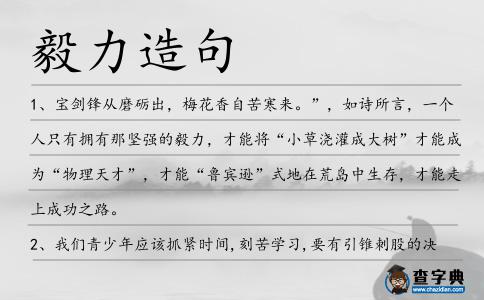 毅力造句