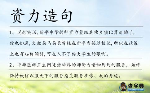 資力造句