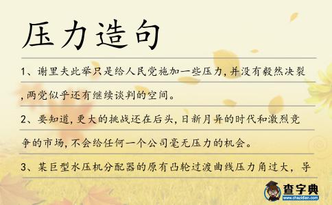 壓力造句