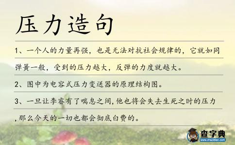 壓力造句