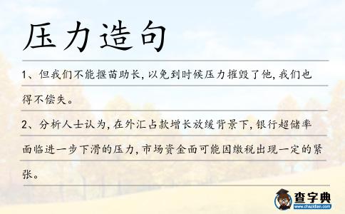 壓力造句