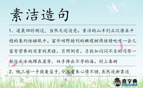 素潔造句